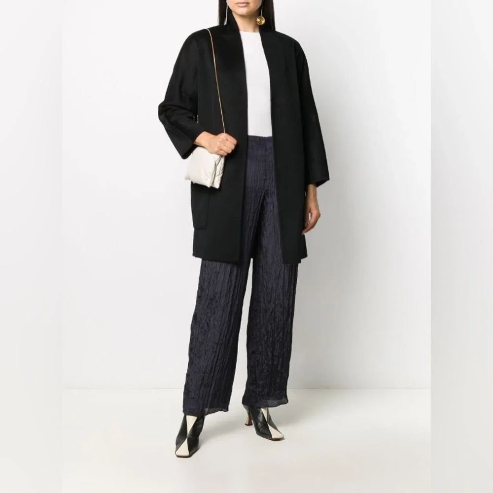 Vince Black Crinkled Wide-Leg Pants - Picture 7 of 7